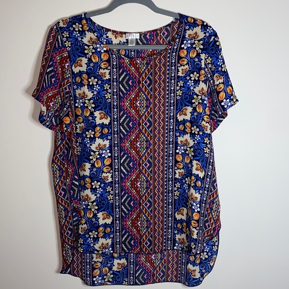 SPENSE pattern short sleeve top - Picture 1 of 5
